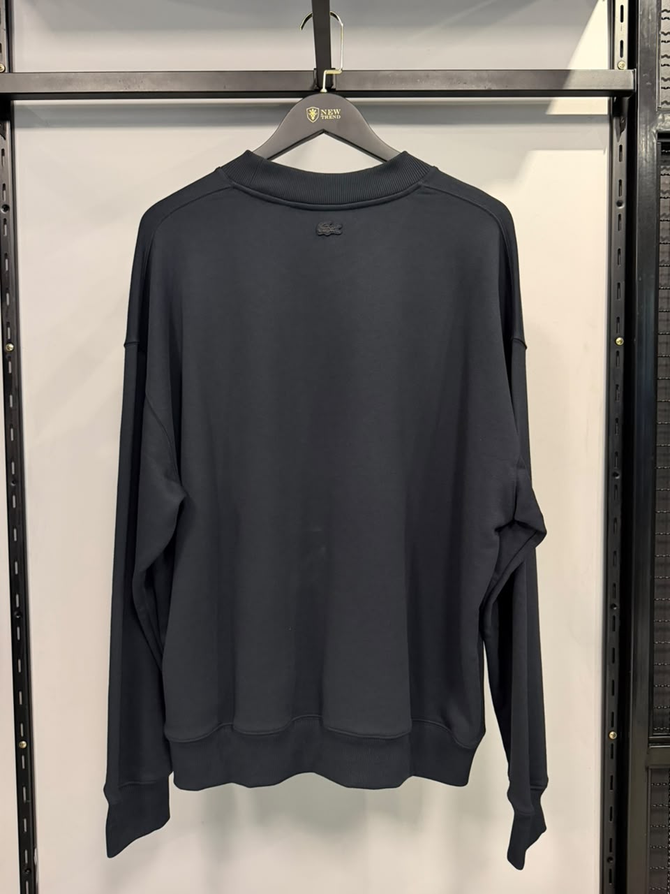 Moletom Oversized Masculino Bordado Lacoste Fleece Preto foto 2
