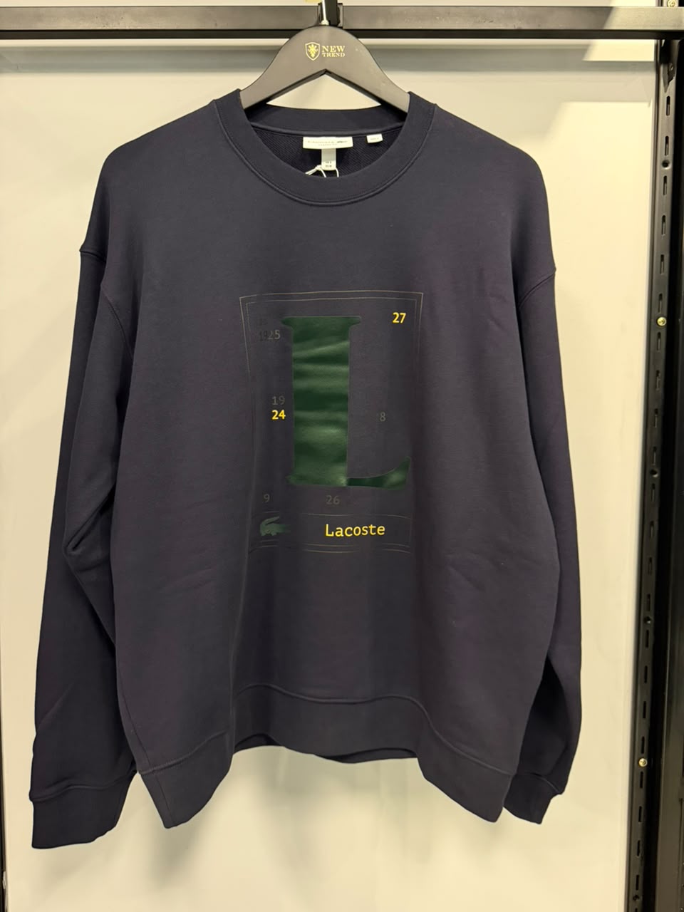Moletom Lacoste Masculino Gola Careca Estampa Fra-27 Azul Marinho