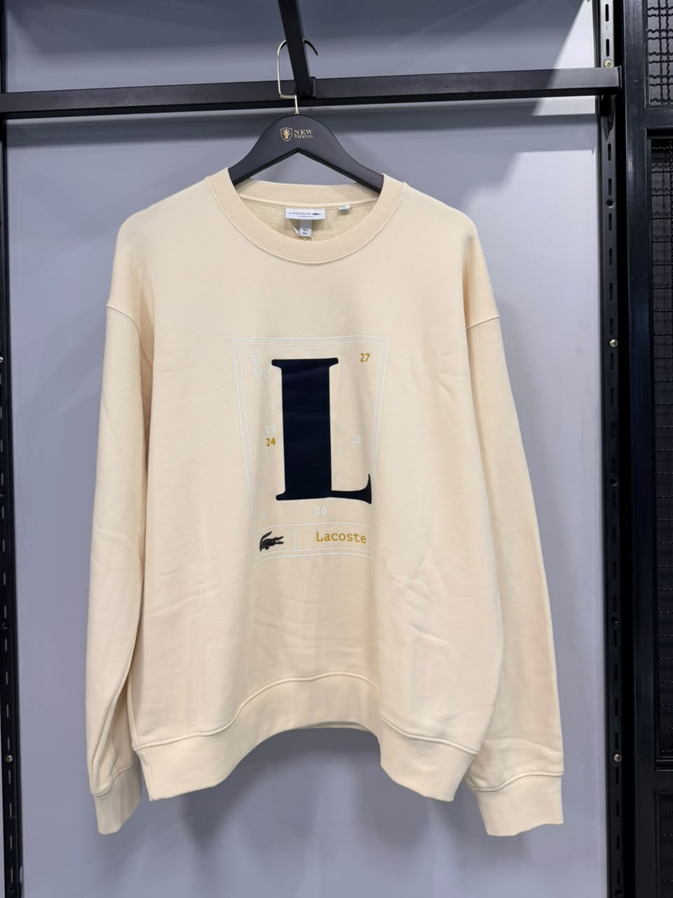 Moletom Lacoste Masculino Gola Careca Estampa Fra-27 Off White